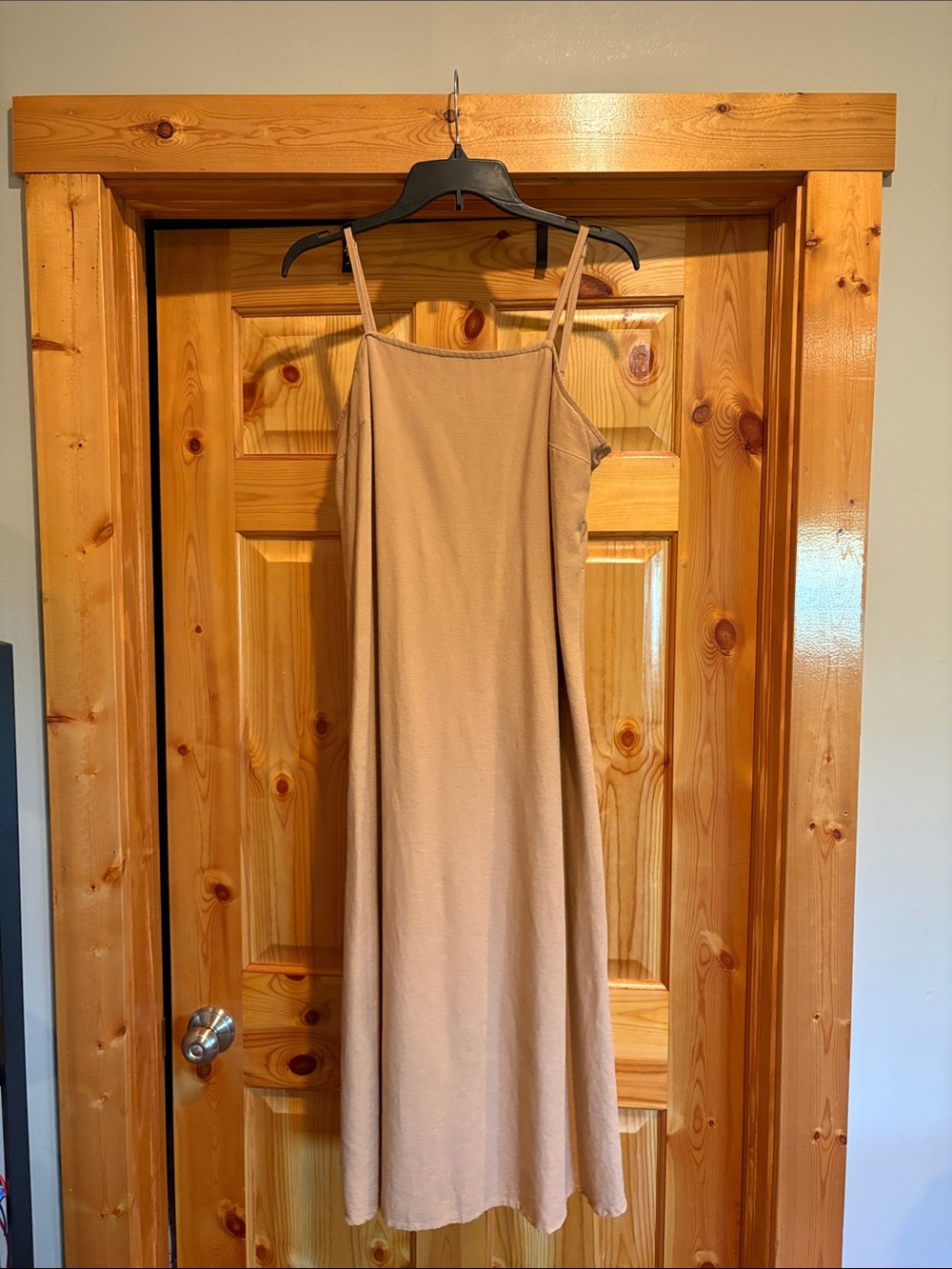 Women's Beige Dress with Spaghetti Straps